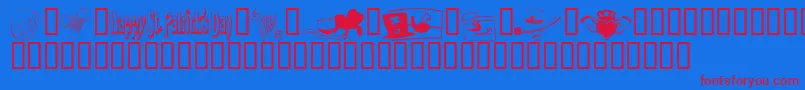 KrIrishKat5 Font – Red Fonts on Blue Background