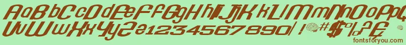 Precision-Schriftart – Braune Schriften auf grünem Hintergrund