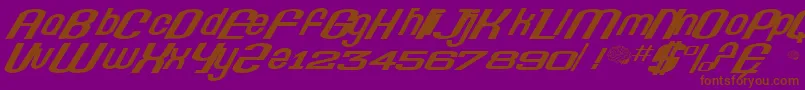 Precision Font – Brown Fonts on Purple Background