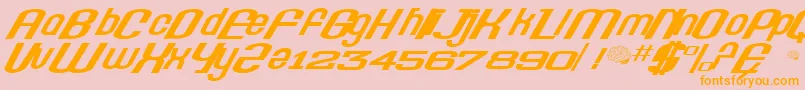 Precision Font – Orange Fonts on Pink Background