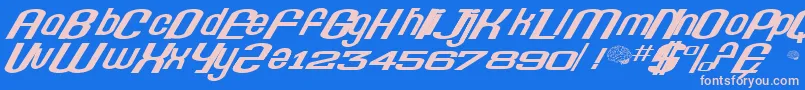 Precision Font – Pink Fonts on Blue Background