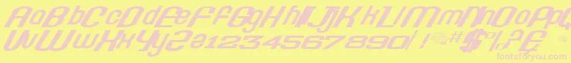 Precision Font – Pink Fonts on Yellow Background