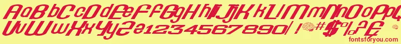 Precision-fontti – punaiset fontit keltaisella taustalla