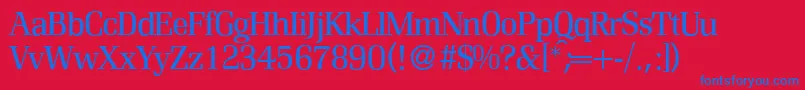 R690RomanRegular Font – Blue Fonts on Red Background