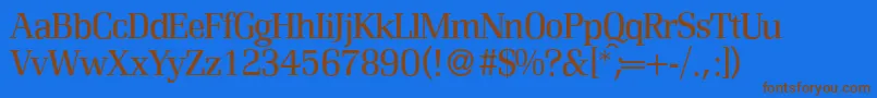 R690RomanRegular Font – Brown Fonts on Blue Background