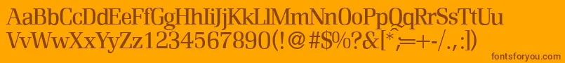 Шрифт R690RomanRegular – коричневые шрифты на оранжевом фоне