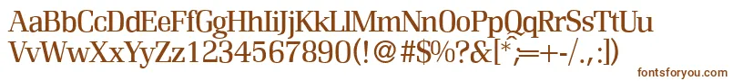 R690RomanRegular Font – Brown Fonts on White Background