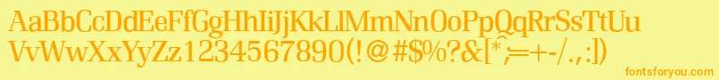 R690RomanRegular Font – Orange Fonts on Yellow Background