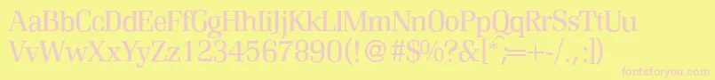 R690RomanRegular-Schriftart – Rosa Schriften auf gelbem Hintergrund