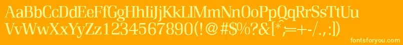 R690RomanRegular Font – Yellow Fonts on Orange Background