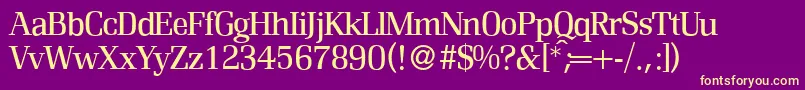 R690RomanRegular Font – Yellow Fonts on Purple Background