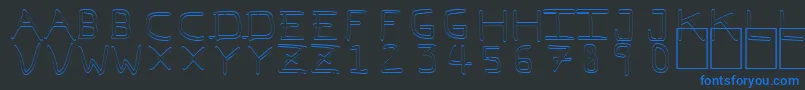 Pfvvbf7oフォントについての詳細 フォントPfvvbf7o – 黒い背景に青い文字