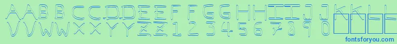 Шрифт Pfvvbf7o – синие шрифты на зелёном фоне