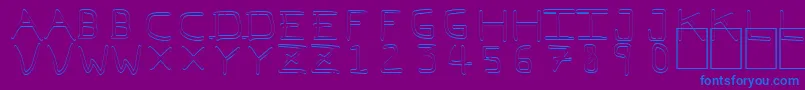 Czcionka Pfvvbf7o – niebieskie czcionki na fioletowym tle