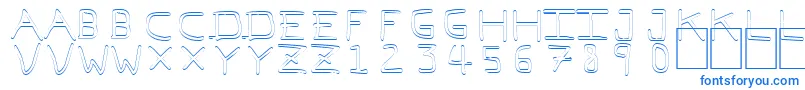 Czcionka Pfvvbf7o – niebieskie czcionki na białym tle