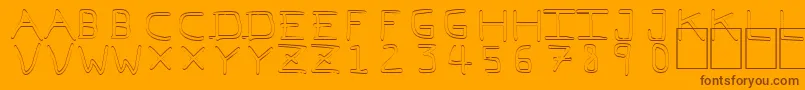 Pfvvbf7o-Schriftart – Braune Schriften auf orangefarbenem Hintergrund