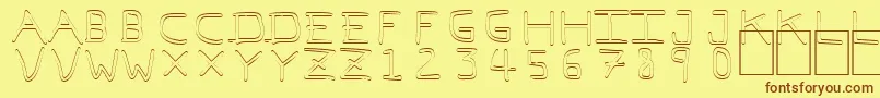 Pfvvbf7o Font – Brown Fonts on Yellow Background