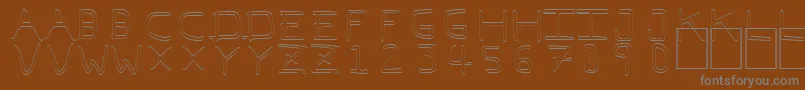 Pfvvbf7oフォントについての詳細 フォントPfvvbf7o – 茶色の背景に灰色の文字