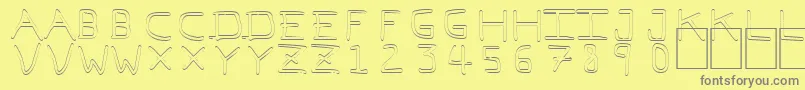 Pfvvbf7o-Schriftart – Graue Schriften auf gelbem Hintergrund