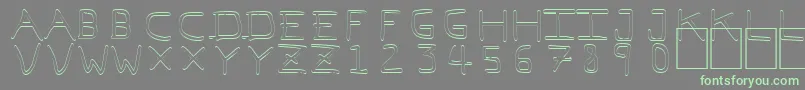 フォントPfvvbf7o – 灰色の背景に緑のフォント