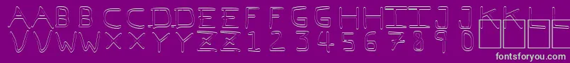 フォントPfvvbf7o – 紫の背景に緑のフォント