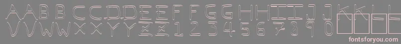 フォントPfvvbf7o – 灰色の背景にピンクのフォント