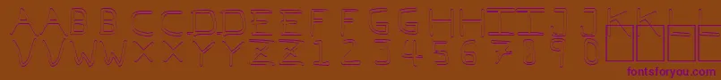 Pfvvbf7o-fontti – violetit fontit ruskealla taustalla