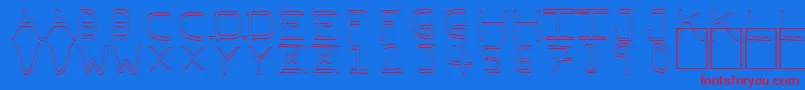 Pfvvbf7o Font – Red Fonts on Blue Background