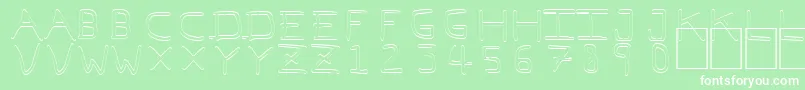 Pfvvbf7o-Schriftart – Weiße Schriften auf grünem Hintergrund