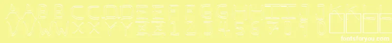 Czcionka Pfvvbf7o – białe czcionki na żółtym tle
