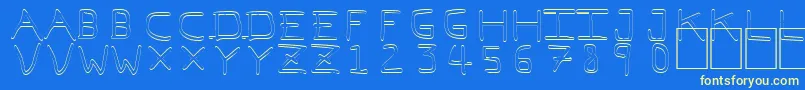 フォントPfvvbf7o – 黄色の文字、青い背景