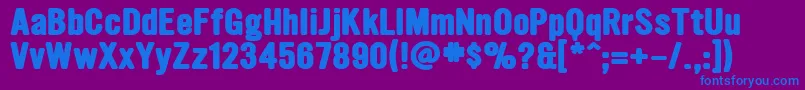 UltramagneticExtrabold-Schriftart – Blaue Schriften auf violettem Hintergrund