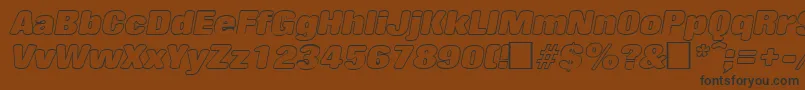 RollingoutlineItalic Font – Black Fonts on Brown Background