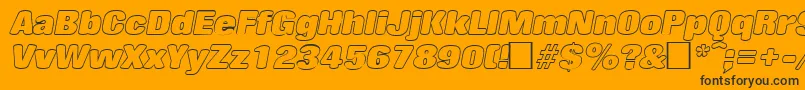 RollingoutlineItalic Font – Black Fonts on Orange Background