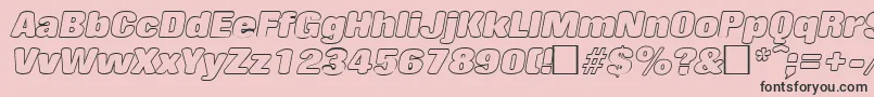 RollingoutlineItalic Font – Black Fonts on Pink Background