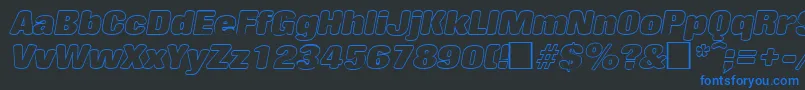 RollingoutlineItalic Font – Blue Fonts on Black Background