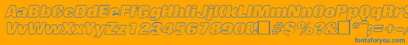 RollingoutlineItalic Font – Blue Fonts on Orange Background