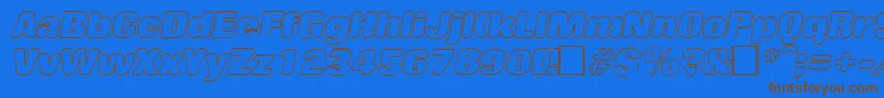 RollingoutlineItalic Font – Brown Fonts on Blue Background