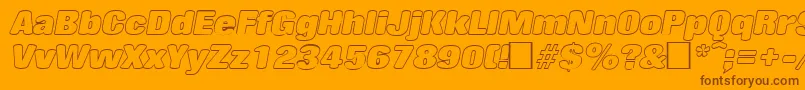 RollingoutlineItalic Font – Brown Fonts on Orange Background