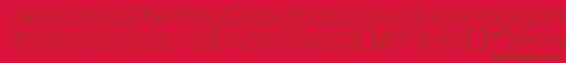 RollingoutlineItalic Font – Brown Fonts on Red Background
