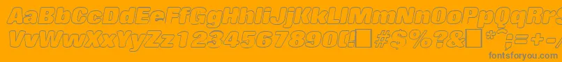 RollingoutlineItalic Font – Gray Fonts on Orange Background