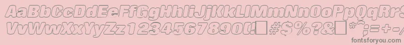 RollingoutlineItalic Font – Gray Fonts on Pink Background