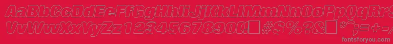 RollingoutlineItalic Font – Gray Fonts on Red Background