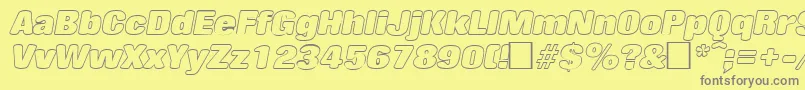 RollingoutlineItalic Font – Gray Fonts on Yellow Background