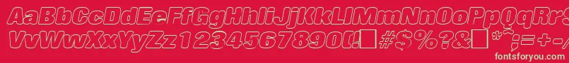 RollingoutlineItalic Font – Green Fonts on Red Background