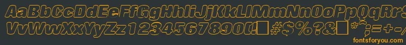 RollingoutlineItalic Font – Orange Fonts on Black Background