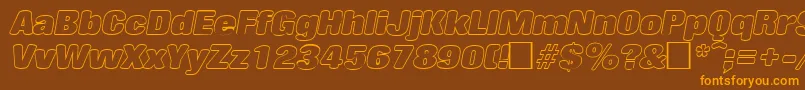 RollingoutlineItalic Font – Orange Fonts on Brown Background