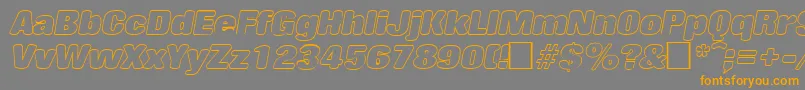 RollingoutlineItalic Font – Orange Fonts on Gray Background
