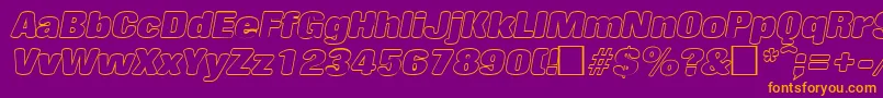 RollingoutlineItalic Font – Orange Fonts on Purple Background