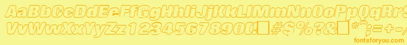 RollingoutlineItalic Font – Orange Fonts on Yellow Background